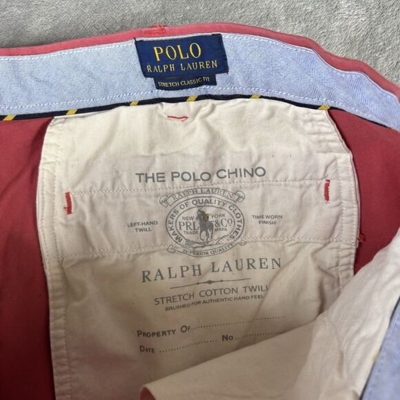 Polo Ralph Lauren Shorts Men 42 Nantucket Red Classic Fit 9" Stretch Twill Chino - Picture 8 of 12